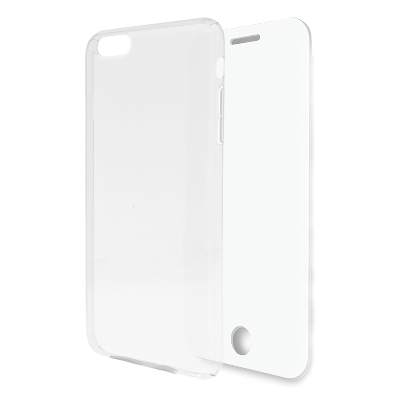 AREA Custodia cover per iPhone 7 Area Clear trasparente + pellicola in vetro temperato
